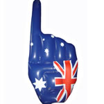 Australian supporters finger hand
